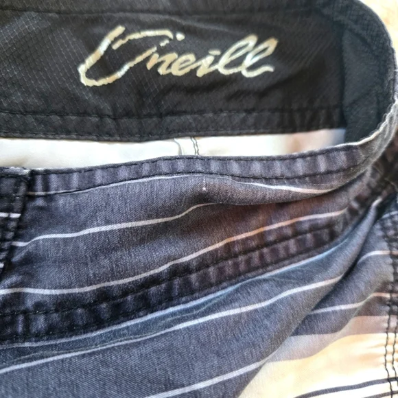 O'Neilll 32" Vintage Black Umbre Orange.Striped Board Shorts Old School Y2K - Picture 3 of 7